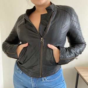 Pleather free people jacket